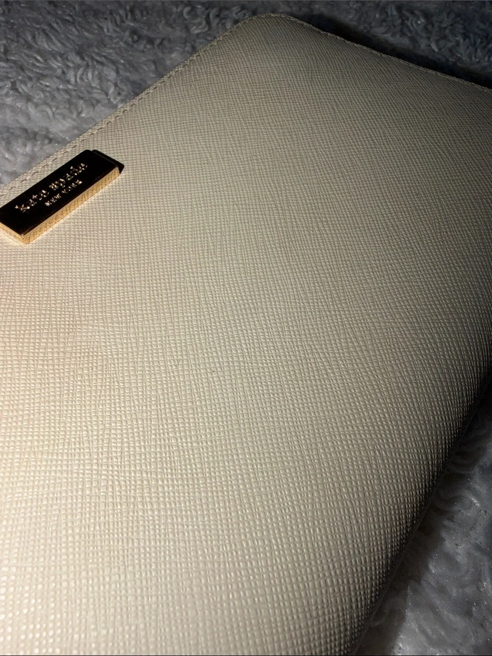 Kate Spade Cream Saffiano Zip Around Wallet